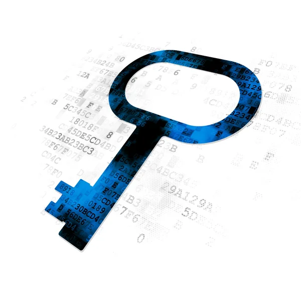 Koncepcji ochrony: klucz na tle cyfrowy — Zdjęcie stockowe