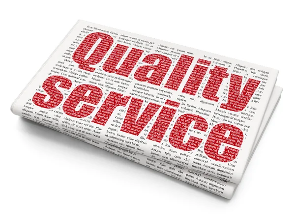 Finance concept: Quality Service on Newspaper background — ストック写真