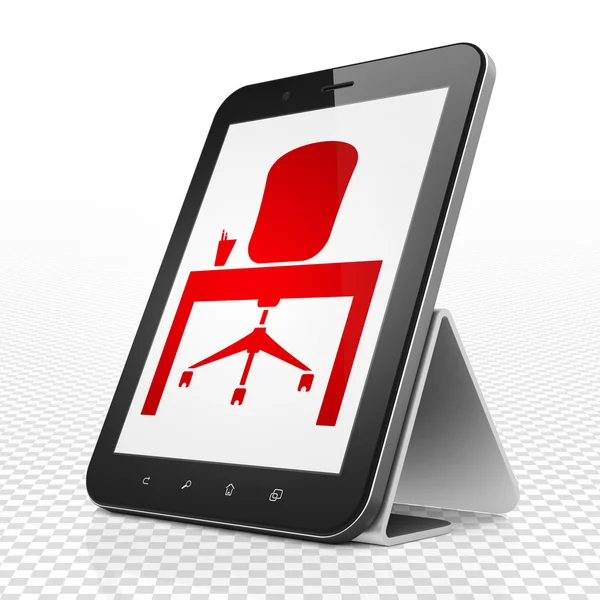 Business concept: Office on Tablet Computer display — Stockfoto