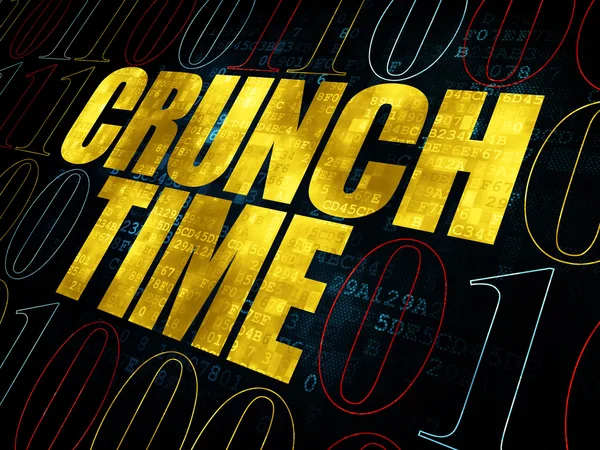 Concept d'entreprise : Crunch Time sur fond numérique — Photo