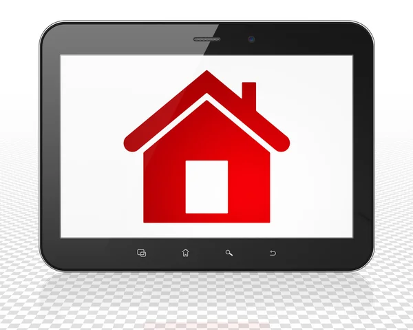 Finanzierungskonzept: Zuhause auf Tablet-PC-Display — Stockfoto