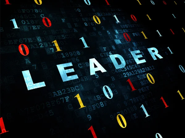 İş kavramı: lider dijital arka plan üzerinde — Stok fotoğraf