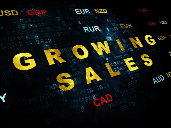 Conceito de financiamento: Crescer as vendas em fundo digital — Fotografia de Stock