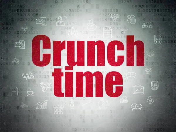 Concept d'entreprise : Crunch Time sur fond papier numérique — Photo