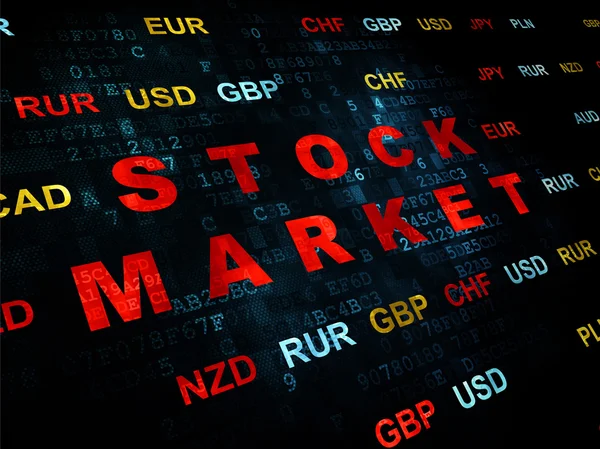 Concepto de negocio: Mercado bursátil sobre fondo digital — Foto de Stock