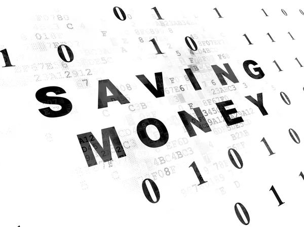 Concetto di business: risparmiare denaro su sfondo digitale — Foto Stock