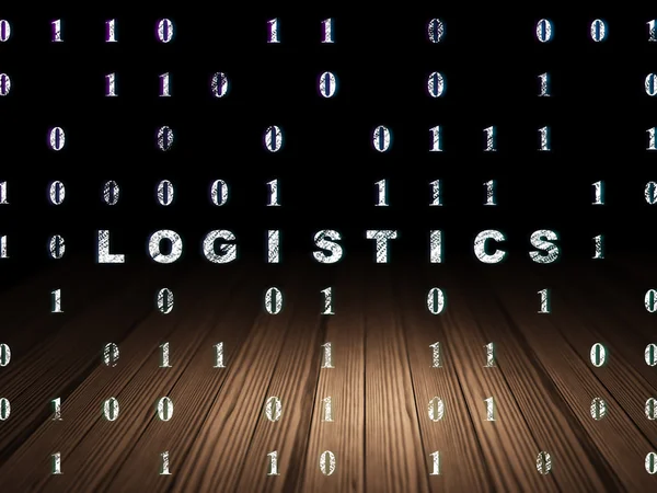 Business concept: Logistics in grunge dark room — Stock Fotó