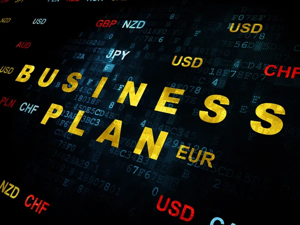 Finanční koncept: podnikatelský plán na digitální pozadí — Stock fotografie