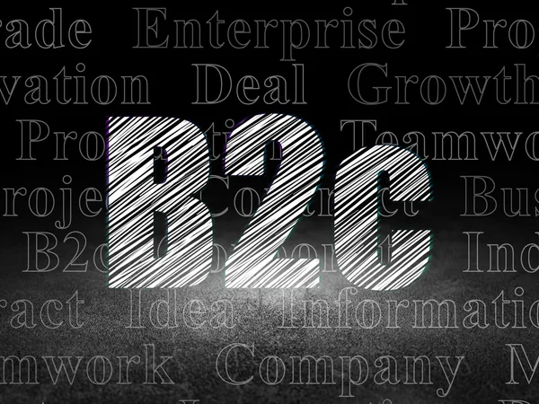 Business concept: B2c in camera oscura grunge — Foto Stock