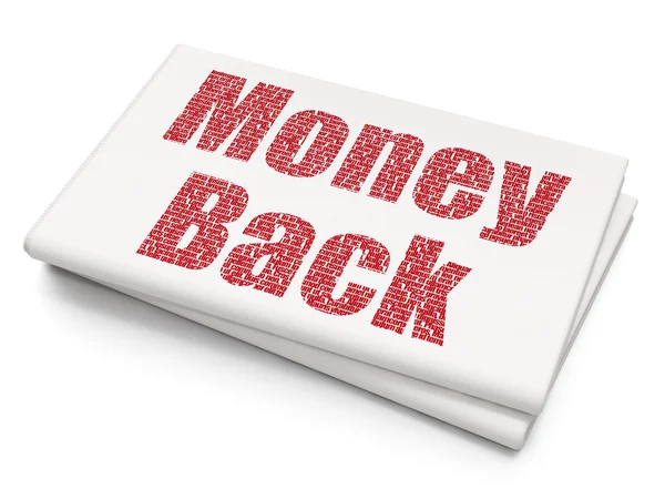 Finance concept: Money Back on Blank Newspaper background — Zdjęcie stockowe