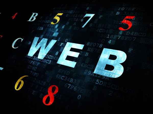 Concetto di Web design: Web su sfondo digitale — Foto Stock