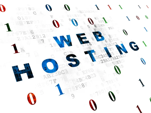 Koncepcja projektu sieci Web: Web Hosting na tle cyfrowe — Zdjęcie stockowe