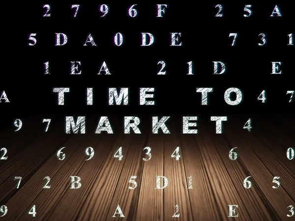 Timeline concept: Time to Market in grunge dark room — Stock Photo, Image