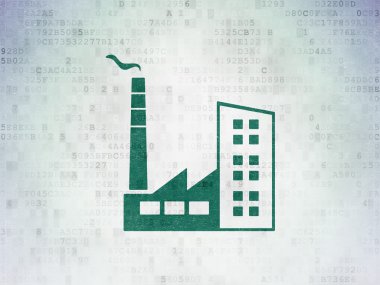 Manufacuring concept: Industry Building on Digital Paper background