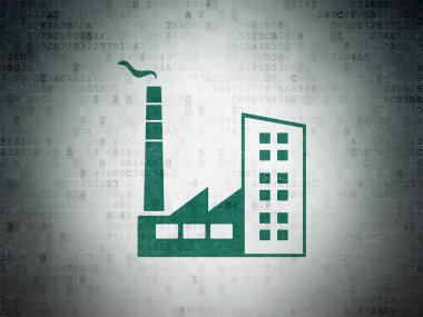 Manufacuring concept: Industry Building on Digital Paper background