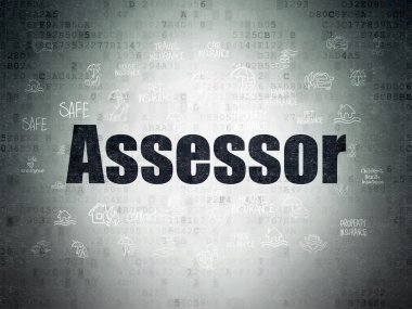 Insurance concept: Assessor on Digital Paper background