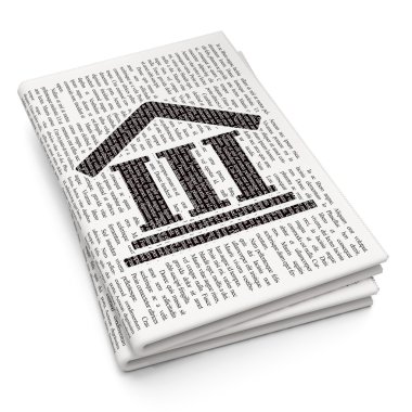 Law concept: Courthouse on Newspaper background