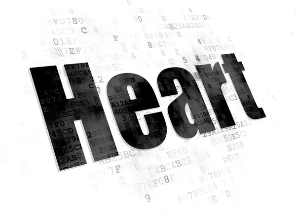 Tıp kavramı: dijital arka plan üzerinde kalp — Stok fotoğraf