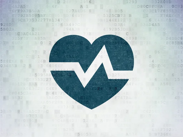 Medizinkonzept: Herz auf digitalem Papier — Stockfoto