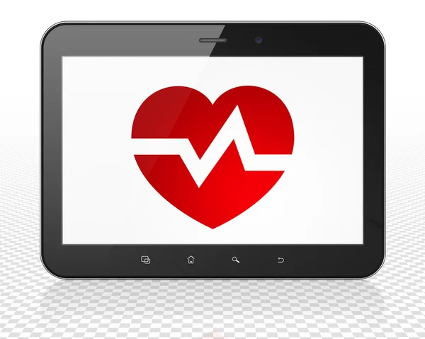 Health concept: Heart on Tablet Pc Computer display — Zdjęcie stockowe