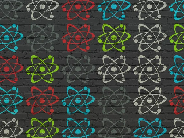 Science concept: Molecule icons on wall background — Stock Photo, Image