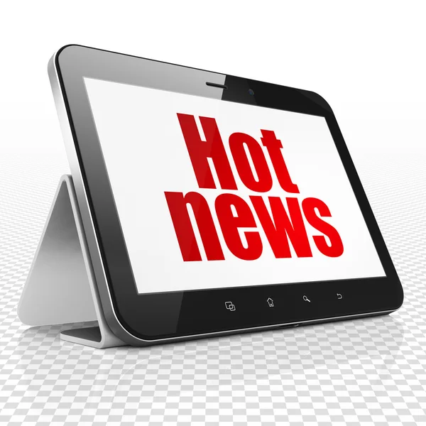 News concept: Hot News on Tablet Computer display — Stock Photo, Image