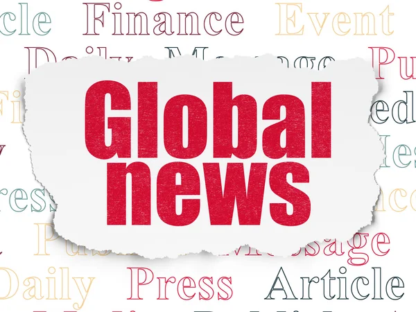 News concept: Global News on Torn Paper background — Stock Photo, Image