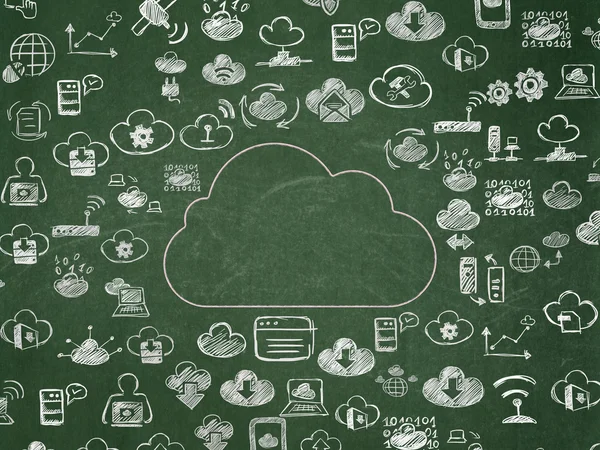 Concepto de red en la nube: antecedentes de Cloud on School Board — Foto de Stock