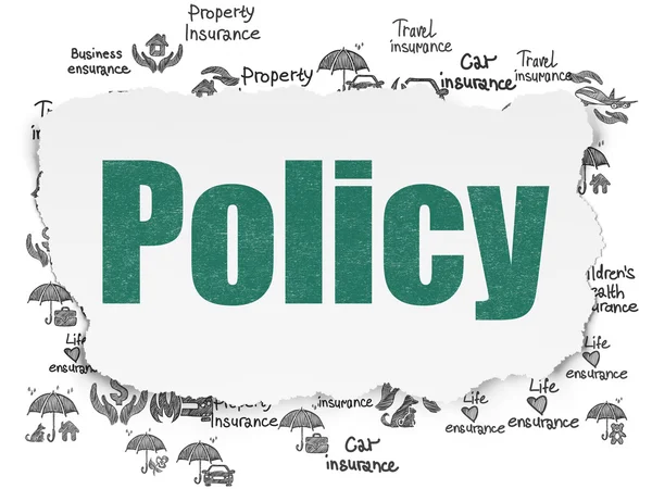 Insurance concept: Policy on Torn Paper background