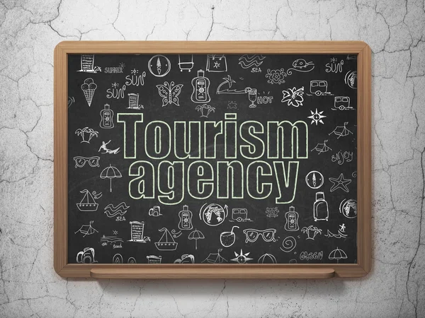 Tourism concept: Tourism Agency on School Board background — Stockfoto