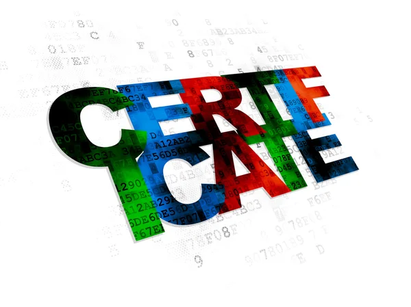 Law concept: Certificate on Digital background — Stock Photo, Image