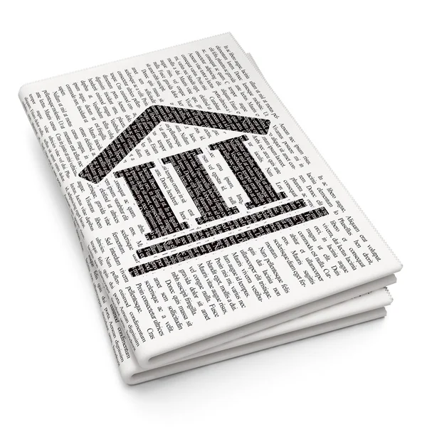 Law concept: Courthouse on Newspaper background — Stockfoto