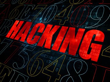 Security concept: Hacking on Digital background