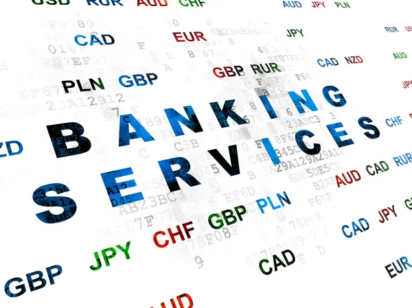 Concept d'argent : Services bancaires sur fond numérique — Photo