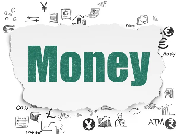 Banking konceptet: pengar på sönderrivet papper bakgrund — Stockfoto