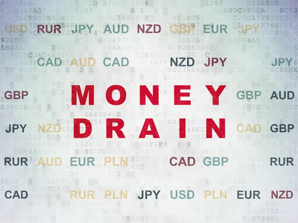 Banking concept: Money Drain on Digital Paper background — Zdjęcie stockowe