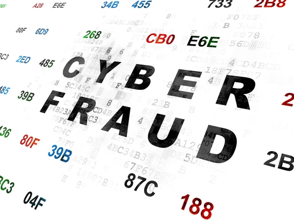 Schutzkonzept: Cyberbetrug vor digitalem Hintergrund — Stockfoto