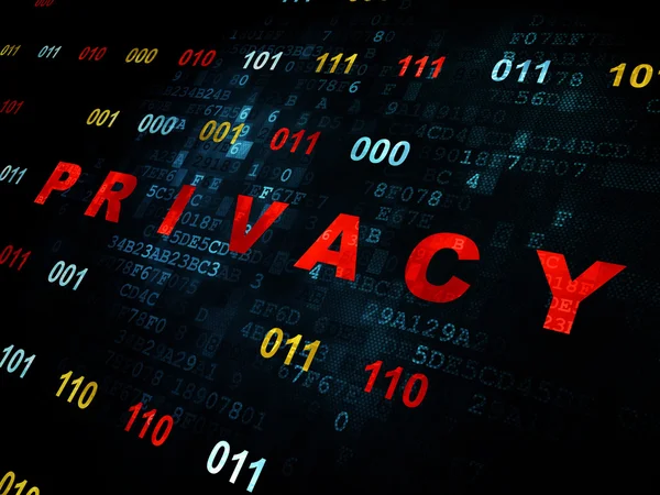 Conceito de proteção: Privacidade em fundo digital — Fotografia de Stock