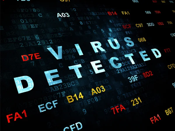 Concepto de protección: Virus detectado en el fondo digital —  Fotos de Stock