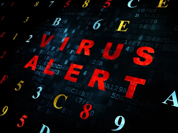 Concept de sécurité : Alerte Virus sur fond numérique — Photo