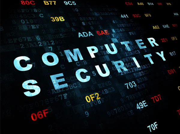 Концепция защиты: Компьютерная безопасность на цифровом фоне — стоковое фото