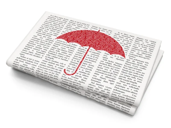 Security concept: Umbrella on Newspaper background — Zdjęcie stockowe