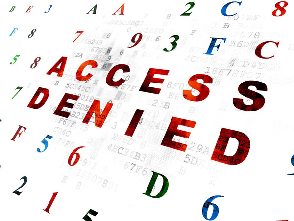 Safety concept: Access Denied on Digital background