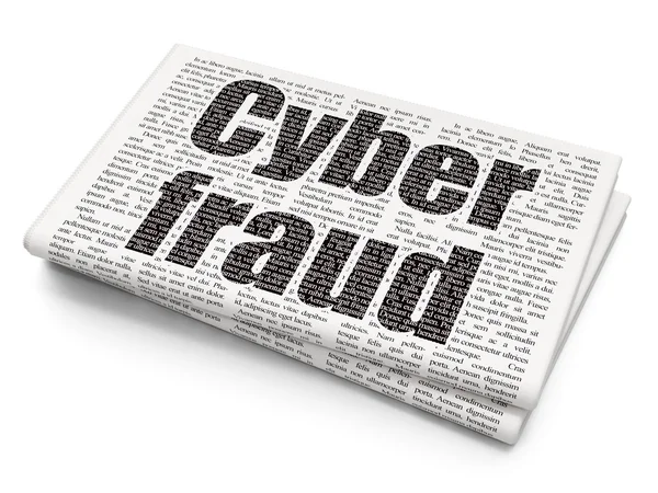 Security concept: Cyber Fraud on Newspaper background — Stockfoto