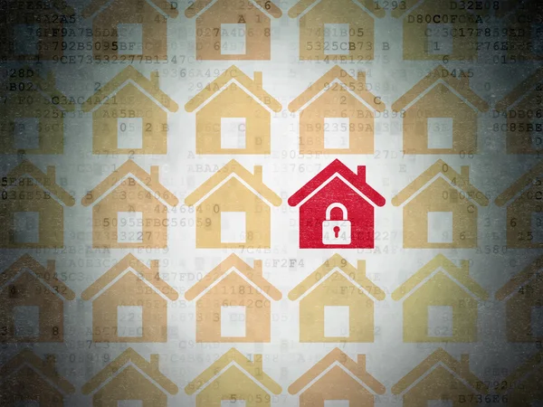 Protection concept: home icon on Digital Paper background — Stock Photo, Image