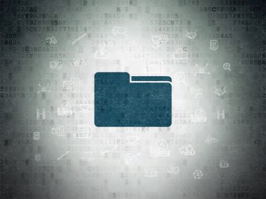 Business concept: Folder on Digital Paper background