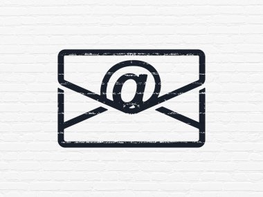 iş kavramı: duvar arka plan üzerinde e-posta