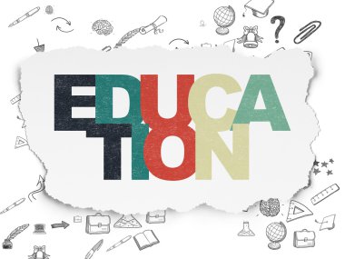 Eğitim kavramı: eğitim Tarih Torn kağıt arka plan