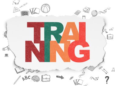 Eğitim kavramı: yırtık kağıt arka plan üzerinde eğitim