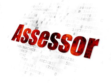 Sigorta kavramı: dijital arka plan üzerinde değerlendirme uzmanı